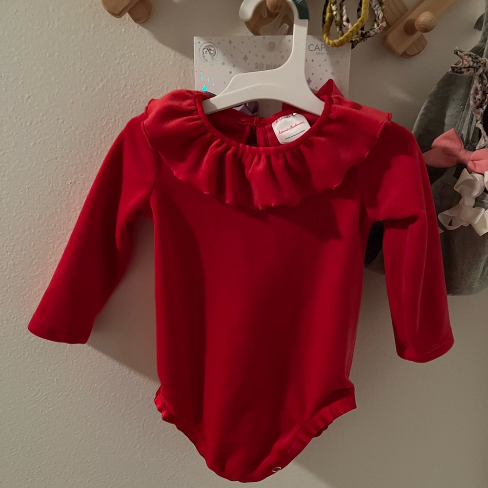 Hanna Andersson stretchy velvet bodysuit